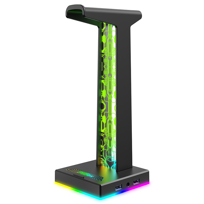 Gaming Headset - RGB Gaming Headphone Stand Dual USB