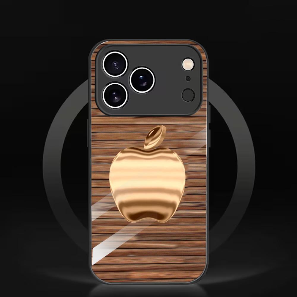 Pc Case Tempered Glass - Creative wood grain gold Tempered Glass