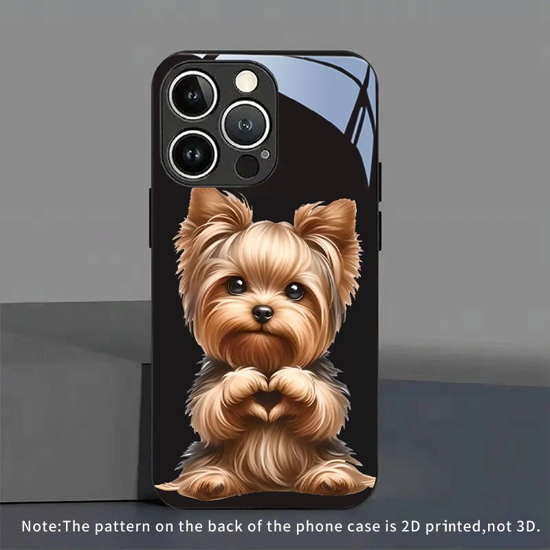 Pc Case Tempered Glass - Heartbeat Yorkshire Terrier pattern new tempered