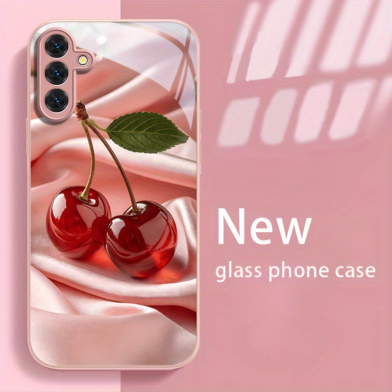 Simplified cherry patterned te - Pc Case Tempered Glass review and price