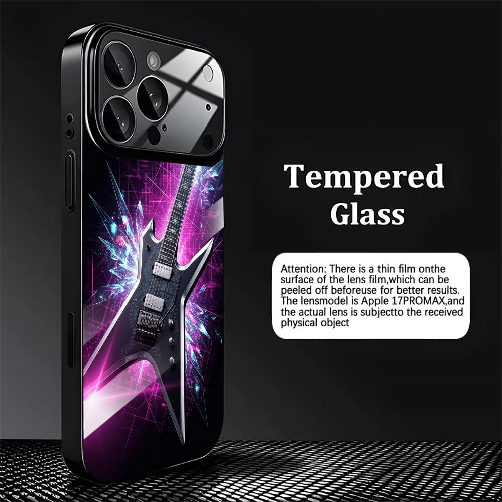 Musical guitar pattern Tempere - Pc Case Tempered Glass review and price