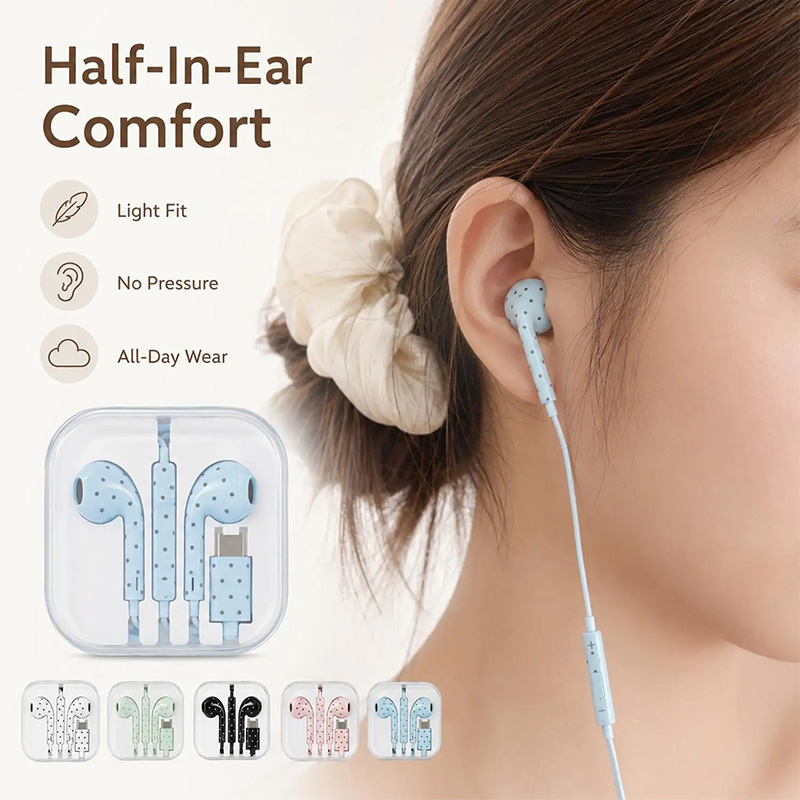 Cute Polka-dot Star Type C Ear - Gaming Headset review and price