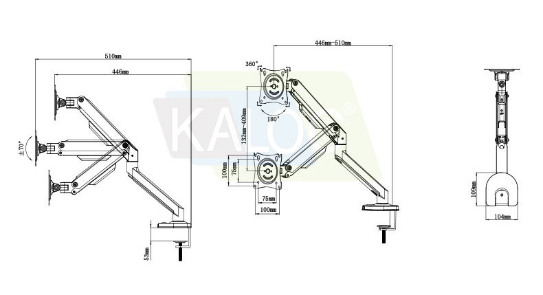 D200  2-9kg ergonomica dual ar - Dual Monitor Arm review and price
