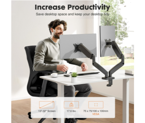 Dual Monitor Stand Arm, Gas Sp - Dual Monitor Arm review and price